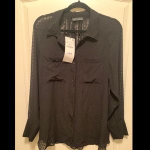 Zara long sleeve button up blouse